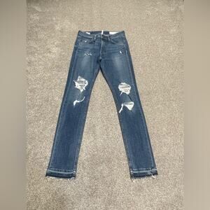 Designer Rag & Bone 10 inch Dre Jeans womens sz 25 distress blue jeans